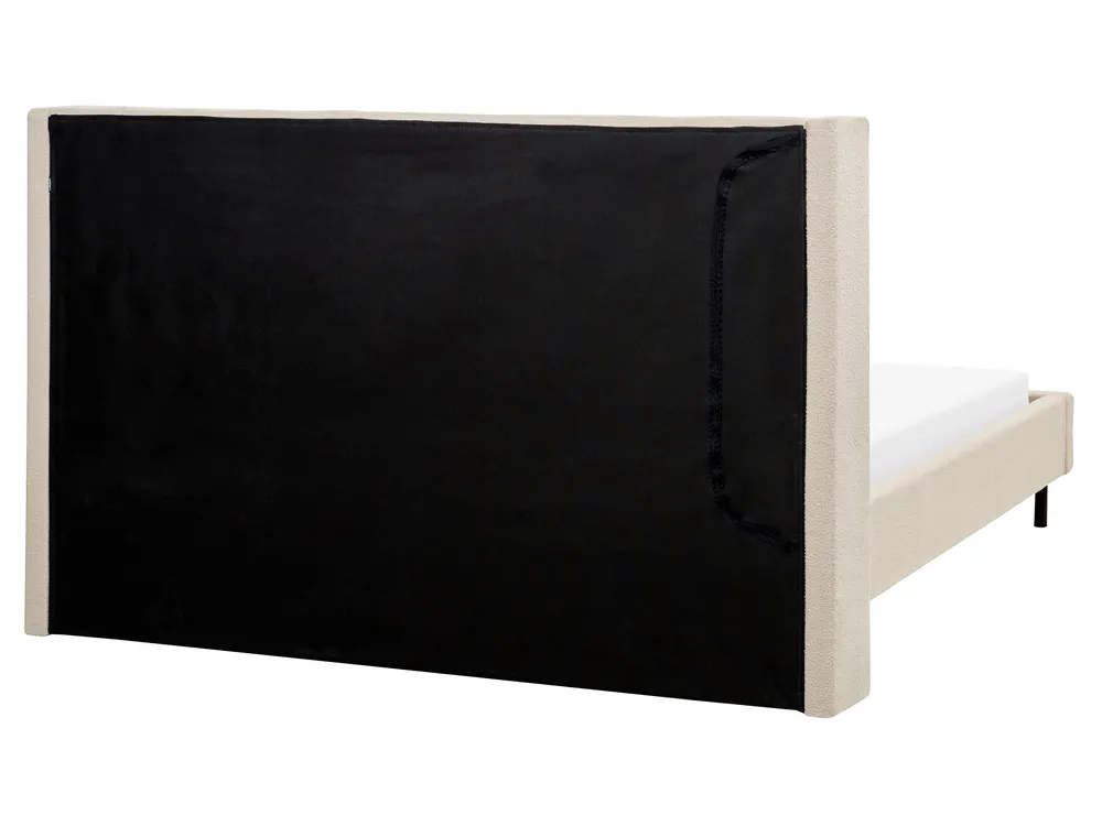 Bed Boucle VILLETTE 160 x 200 cm (EU King Size) Beige_882679