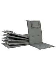 Set mit 6 Stühlen und Sitzkissen JAVA Akazienholz Graphitgrau_803966