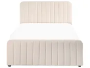 Bett mit Stauraum LUNAN Samtstoff Beige 120 x 200 cm_1051358