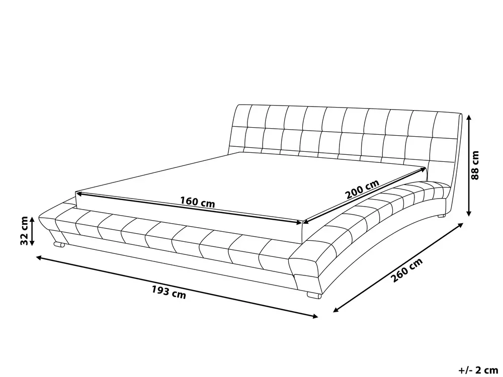 Bett mit Lattenrost Stoff LILLE 160 x 200 cm Grau_814503
