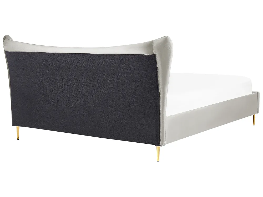 Bed Velvet CHALEIX 180 x 200 cm (EU Super King) Light Grey_857035