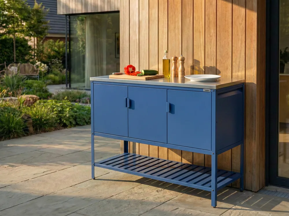 Outdoor-Küchenschrank MAENZA Blau Metall