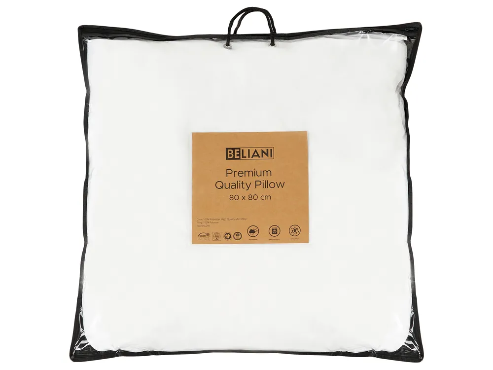 Kopfkissen 2er Set ERRIGAL Niedrig 80 x 80 cm Mikrofaser Weiß_943429