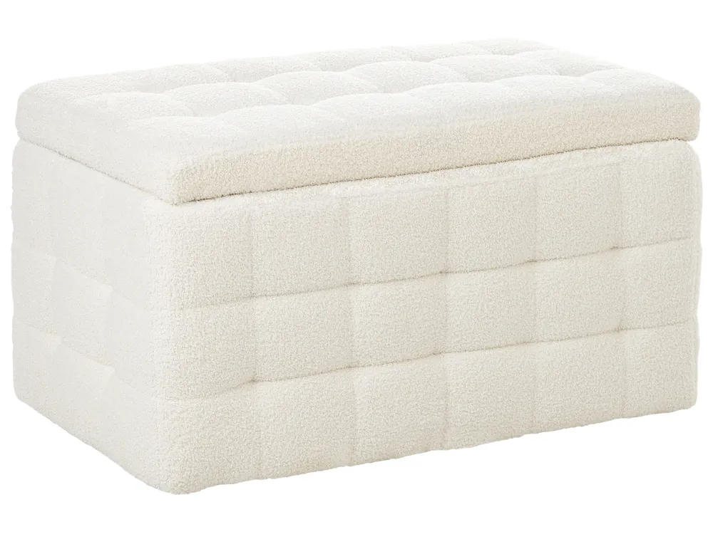 Storage Ottoman MICHIGAN Boucle White_1023666