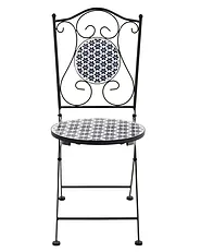 Set of 2 Garden Chairs SIROLO Folding Metal White/ Blue_1155652