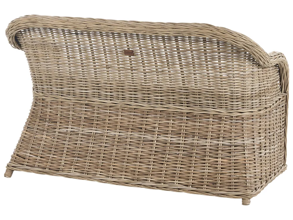 Garden Bench with Cushion SUSUA 141 cm Rattan Natural_957482