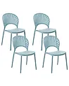 Gartenstuhl 4er Set OSTIA Hellblau