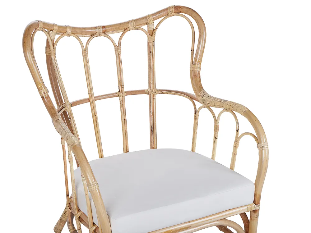 Lounge Set mit Tisch 4-Sitzer BRINDISI Rattan Naturfarben_796589