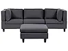 Modular Sofa 3 Seater UNSTAD with Ottoman Fabric Dark Grey
