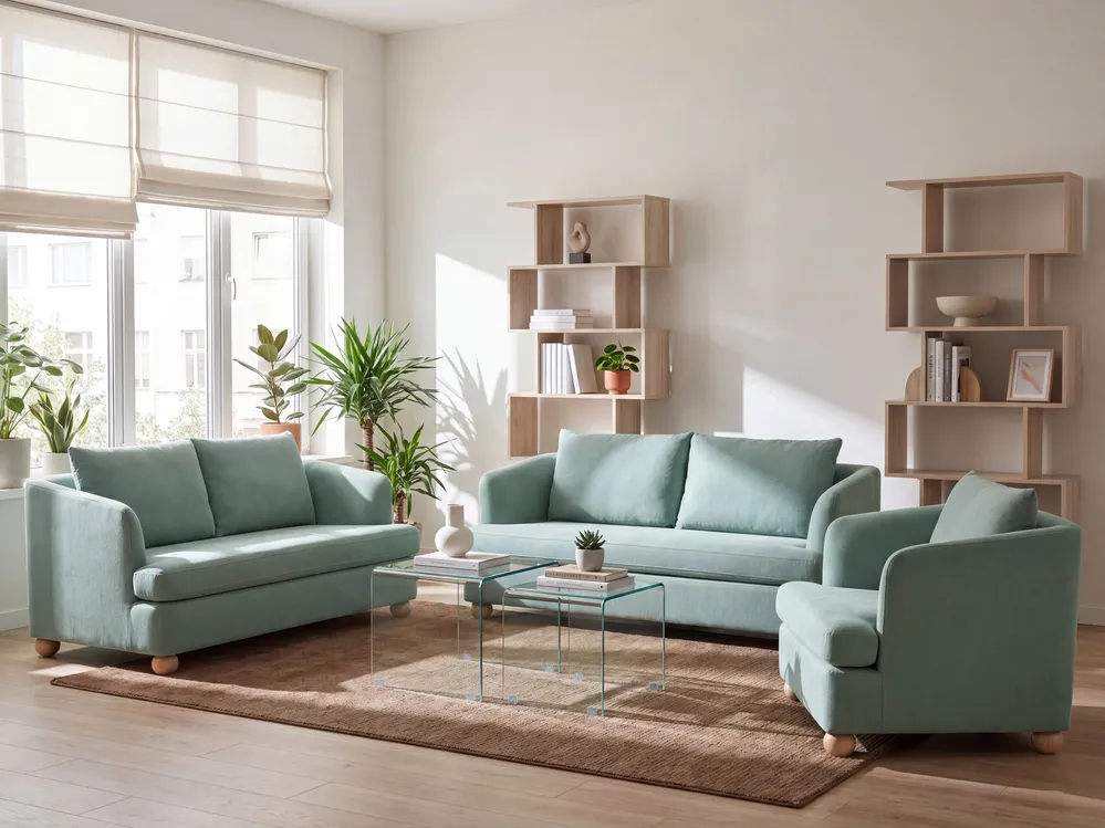 Sofa Set 6-Sitzer RATTVIK Stoff Hellgrün
