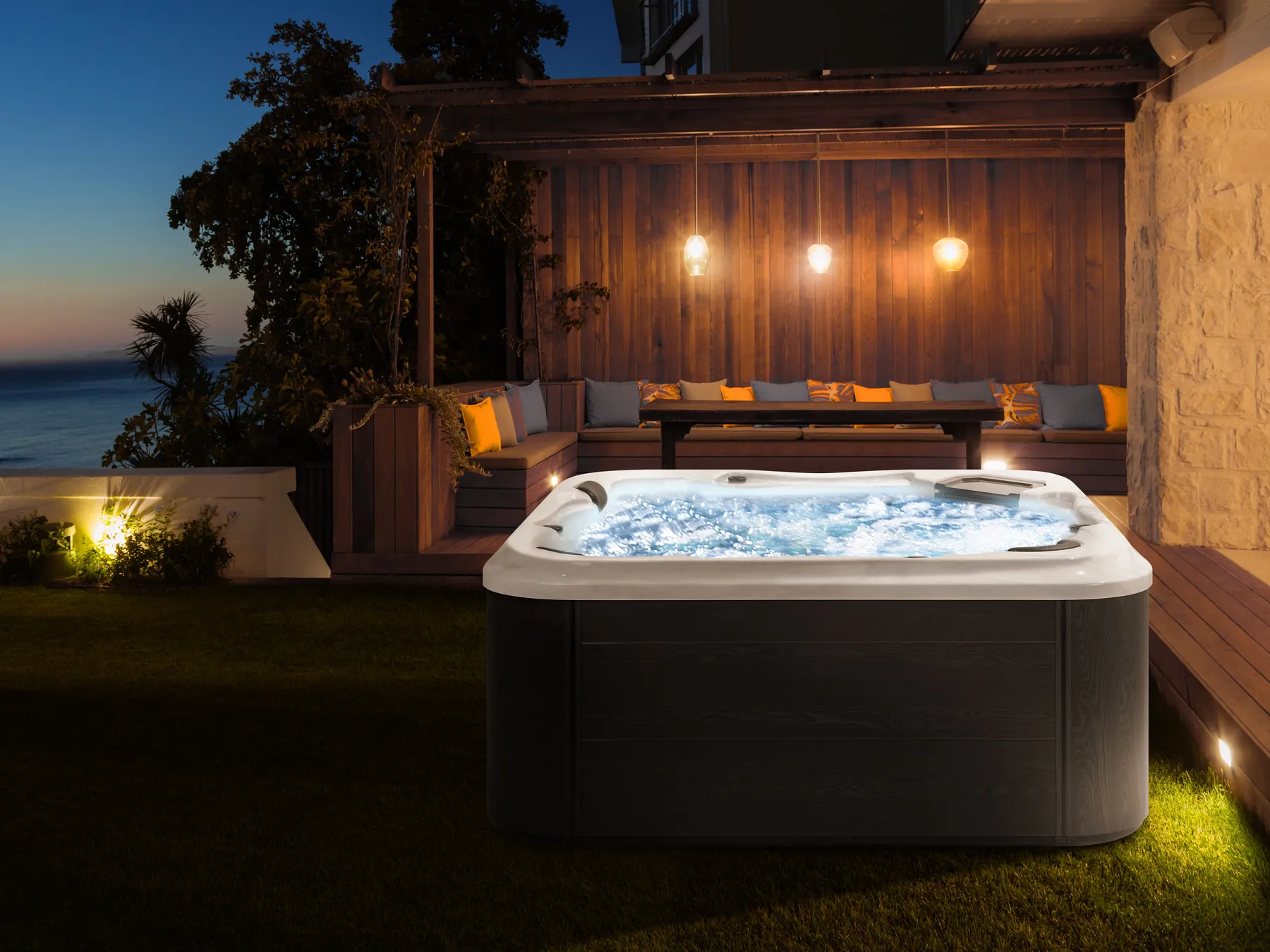 Outdoor Whirlwanne mit LED TULAROSA Weiß_818511