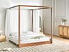 Himmelbett Holz HERLIERE 180 x 200 cm Dunkelbraun