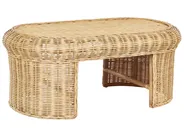 Lounge Set mit Tisch 5-Sitzer LIVADEIA Rattan Naturfarben_920164