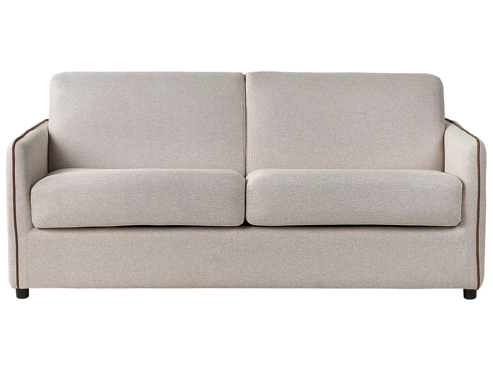 Schlafsofa 2-Sitzer ISHOJ Stoff Hellbeige