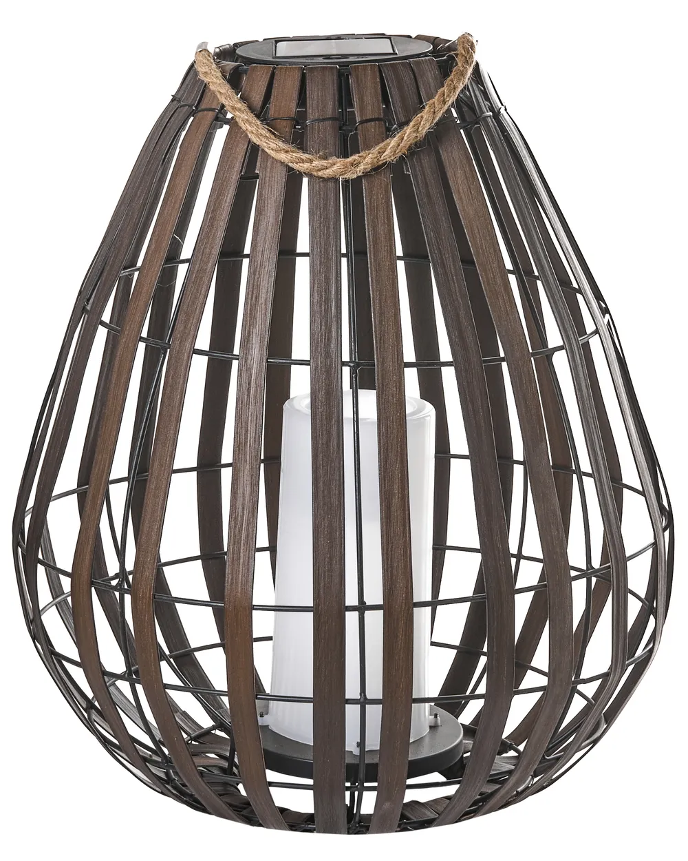 Solar Powered Lantern LUFUPA 61 cm Dark Brown_1042481