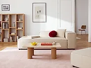 Chaise Longue APRICA Faux Linen Beige_1175015