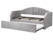 Ausziehbett Samtstoff EYBURIE 90 x 200 cm Grau_844413