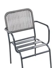 Set mit 4 Stühlen und Sitzkissen TACENO Metall Grau_1007828