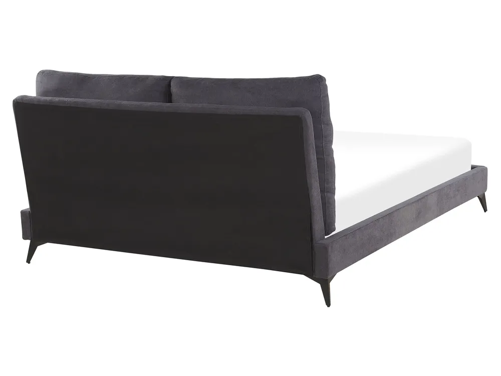 Bett mit Lattenrost Samtstoff MELLE 160 x 200 cm Dunkelgrau_791194