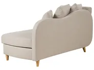 Linksseitige Chaiselongue MERI mit Stauraum Kunstleinen Beige_881254