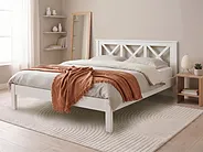 Bed Pine Wood TANNAY 180 x 200 cm (EU Super King) White_742357