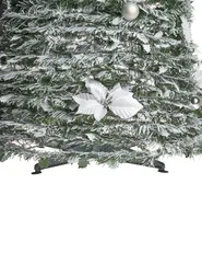Künstlicher Weihnachtsbaum mit Schnee klappbar LED FIRVANA 185 cm Weiß_1025167