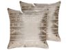 Dekokissen 2er Set OUJDA 50 x 50 cm Baumwolle Roségold Geometrisches Muster