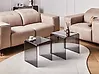 Beistelltisch 2er Set KENDALL Sicherheitsglas Schwarz