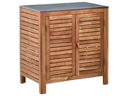 Outdoor-Küche 3er Set mit Spüle BRUCOLI Braun / Schwarz Akazienholz_1001184