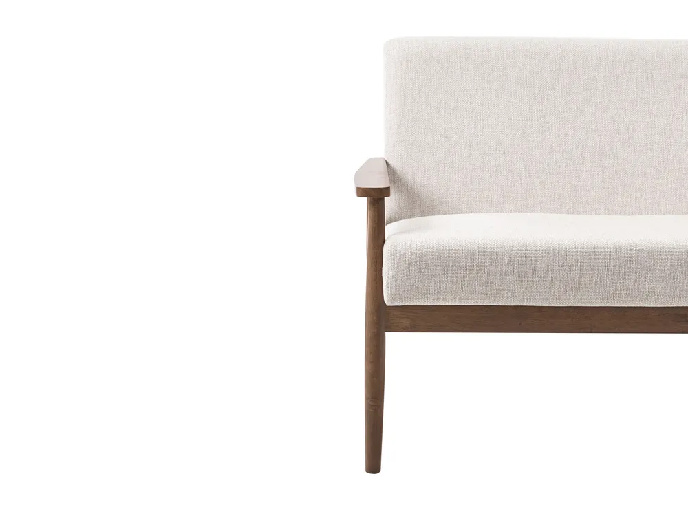 Sofa 2-Sitzer ESRUM Stoff Dunkelbraun / Beige_1015789
