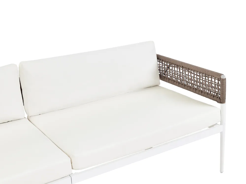 Lounge Set mit Tisch 5-Sitzer SERLA Metall Weiß_930785