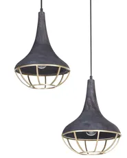 Hängeleuchte BAGMATI Mango Holz Schwarz_867778