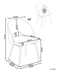 Esszimmerstuhl 2er Set ONAGA Bouclé Weiß_877466