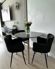 Esstisch BOVIO Schwarz 120 cm 120 cm_863458
