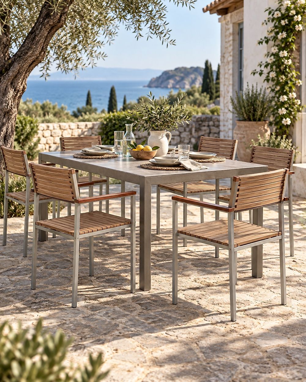 Set van 6 tuinstoelen VIAREGGIO Teakhout Bruin