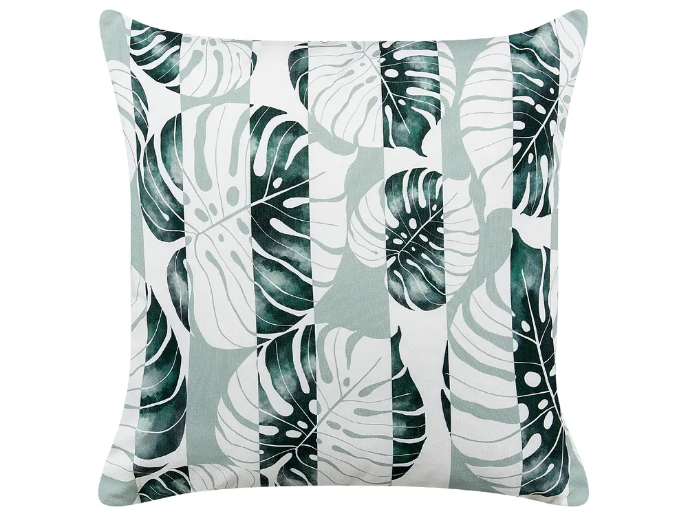 Gartenkissen 2er Set TERMINI Pflanzenmuster 45 x 45 cm Grün_880778