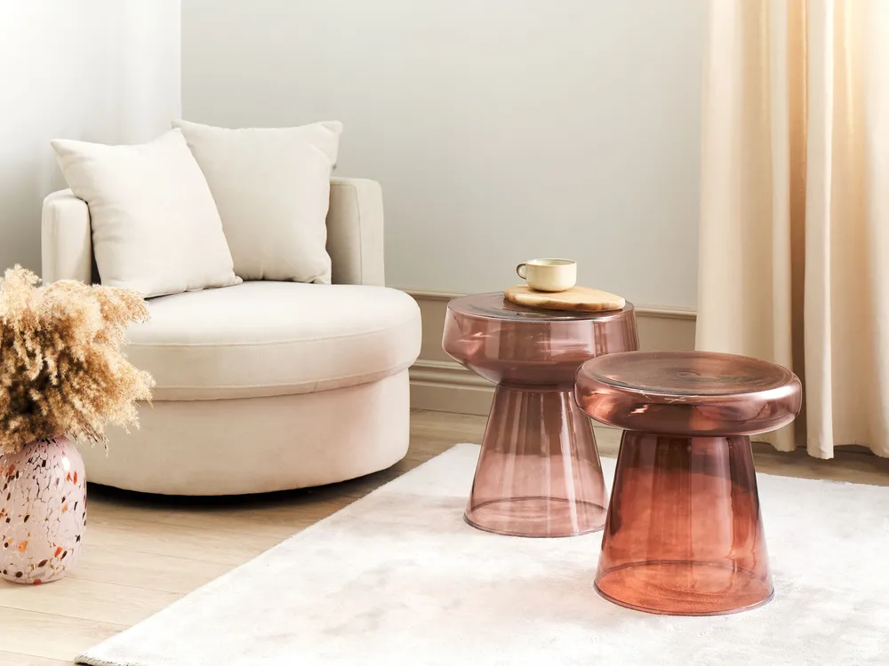 Side Table CALDERA Glass Red_883016