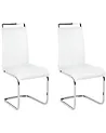 Set of 2 Dining Chairs GREEDIN Faux Leather White