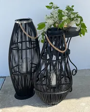 Laterne TAHITI 84 cm Bambus Schwarz_925870
