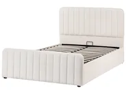 Bett mit Stauraum LUNAN Bouclé Weiß 120 x 200 cm_1048274