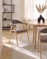 Esszimmerstuhl 2er Set ONECO Holz Hellbraun / Taupe