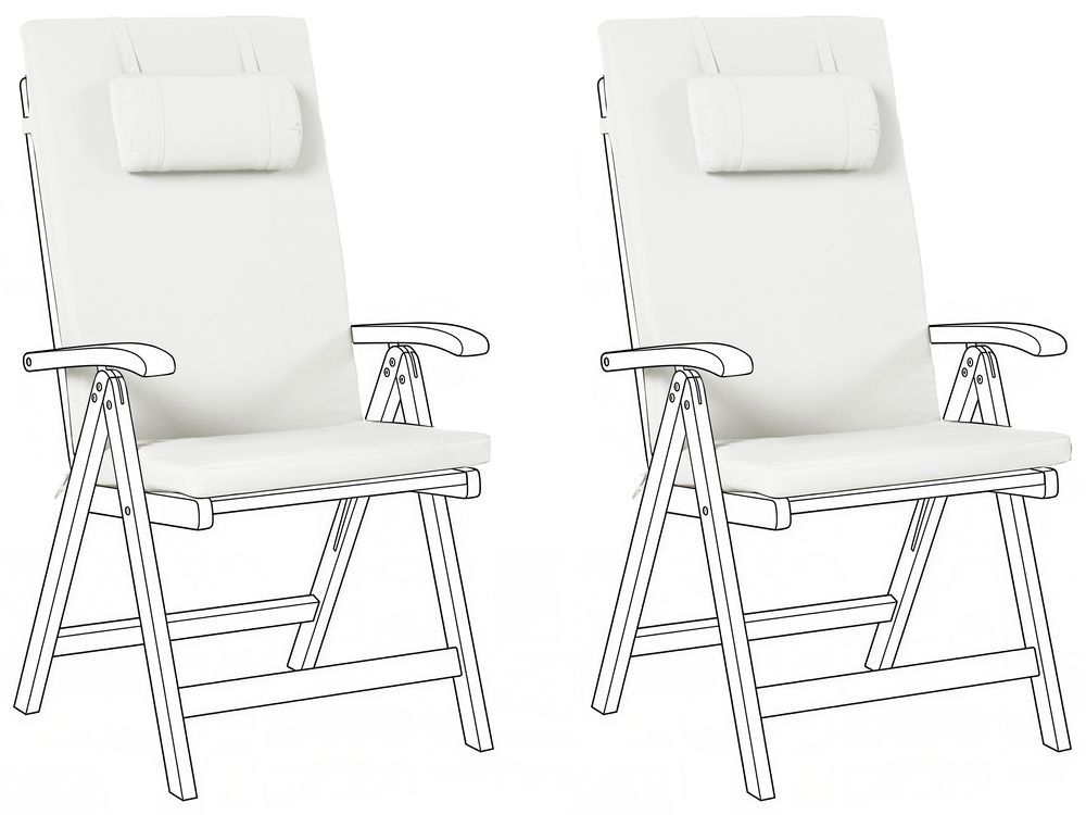 Sitzauflagen 2er Set JAVA/AMANTEA PREMIUM 50 x 71 cm Cremeweiß