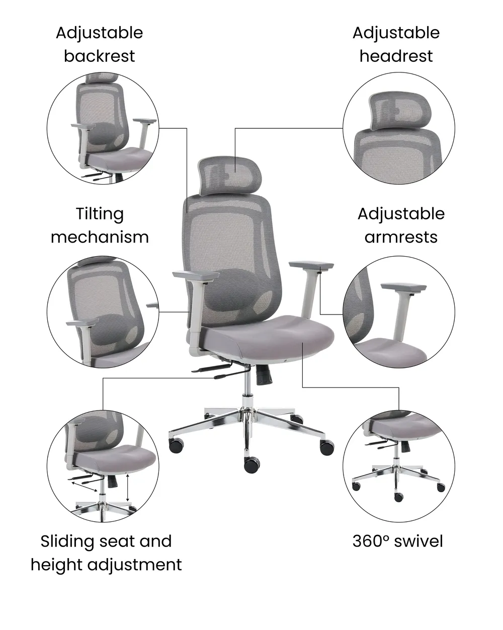Office Chair OLYRA Grey_1071080