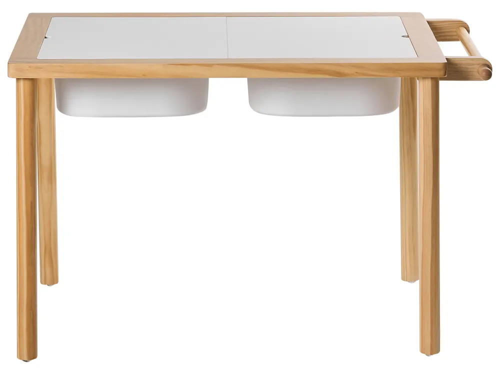 Kindertisch und Stuhlset KEMPSEY Montessori mit Stauraum Hellbraun_1047503