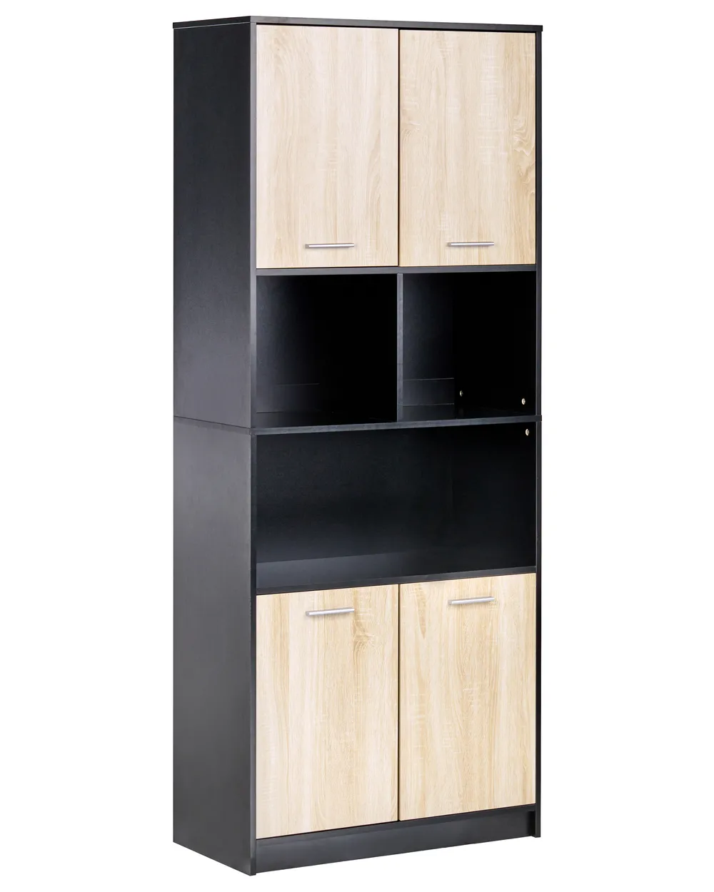 Bücherregal mit 4 Türen ZEHNA Braun / Schwarz