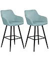 Set mit 2 Barstühlen CASMALIA Samtstoff Hellblau
