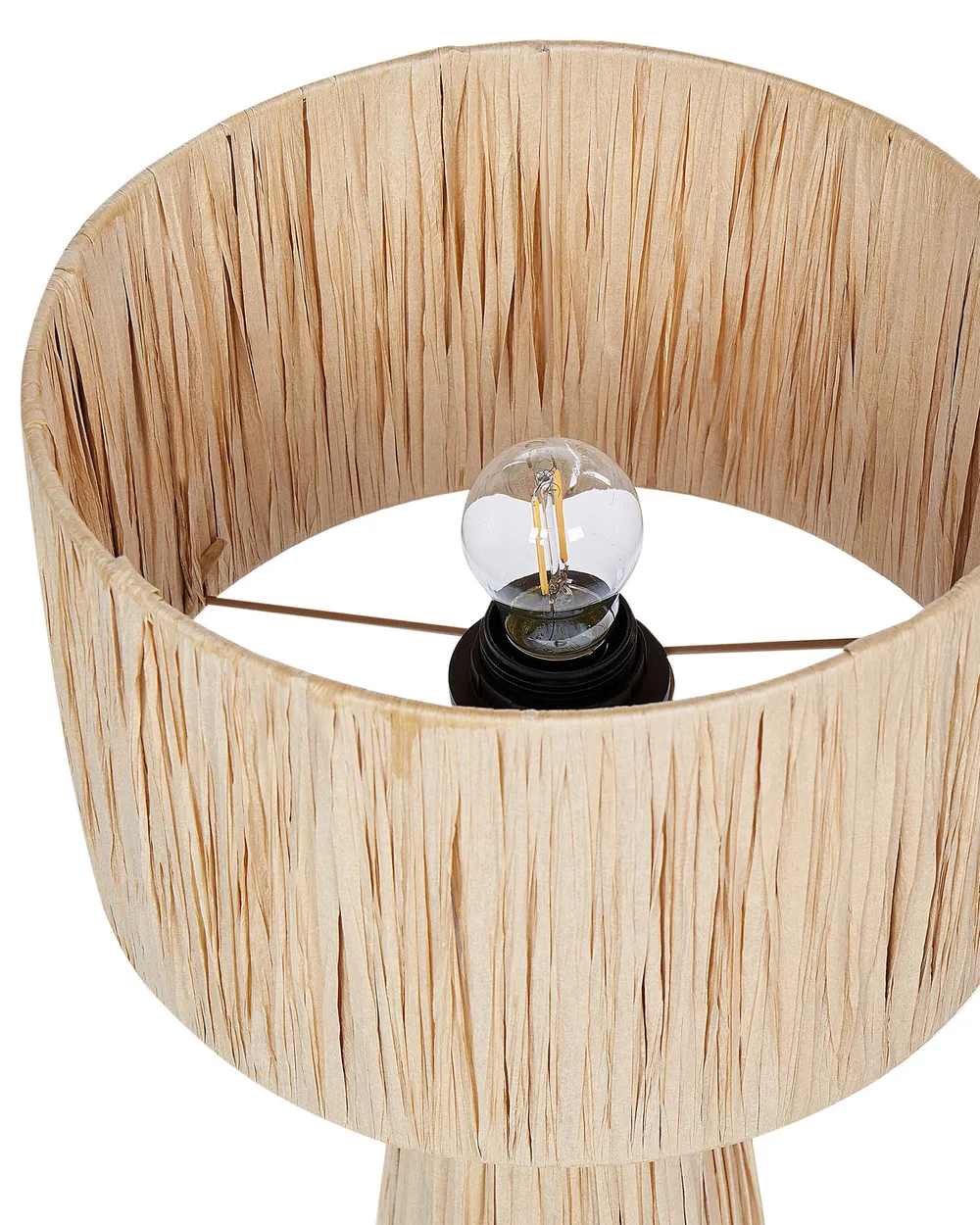 Tischlampe WELMEL Geflecht Naturfarben_899987
