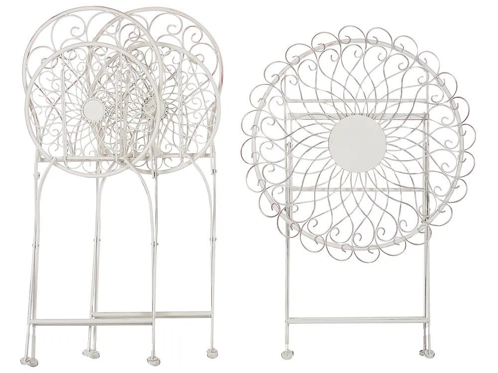Bistro Set klappbar STIFFE Metall Weiß_856145