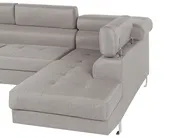Corner Sofa 5 Seater NORREA Fabric Light Grey Left Hand_686022