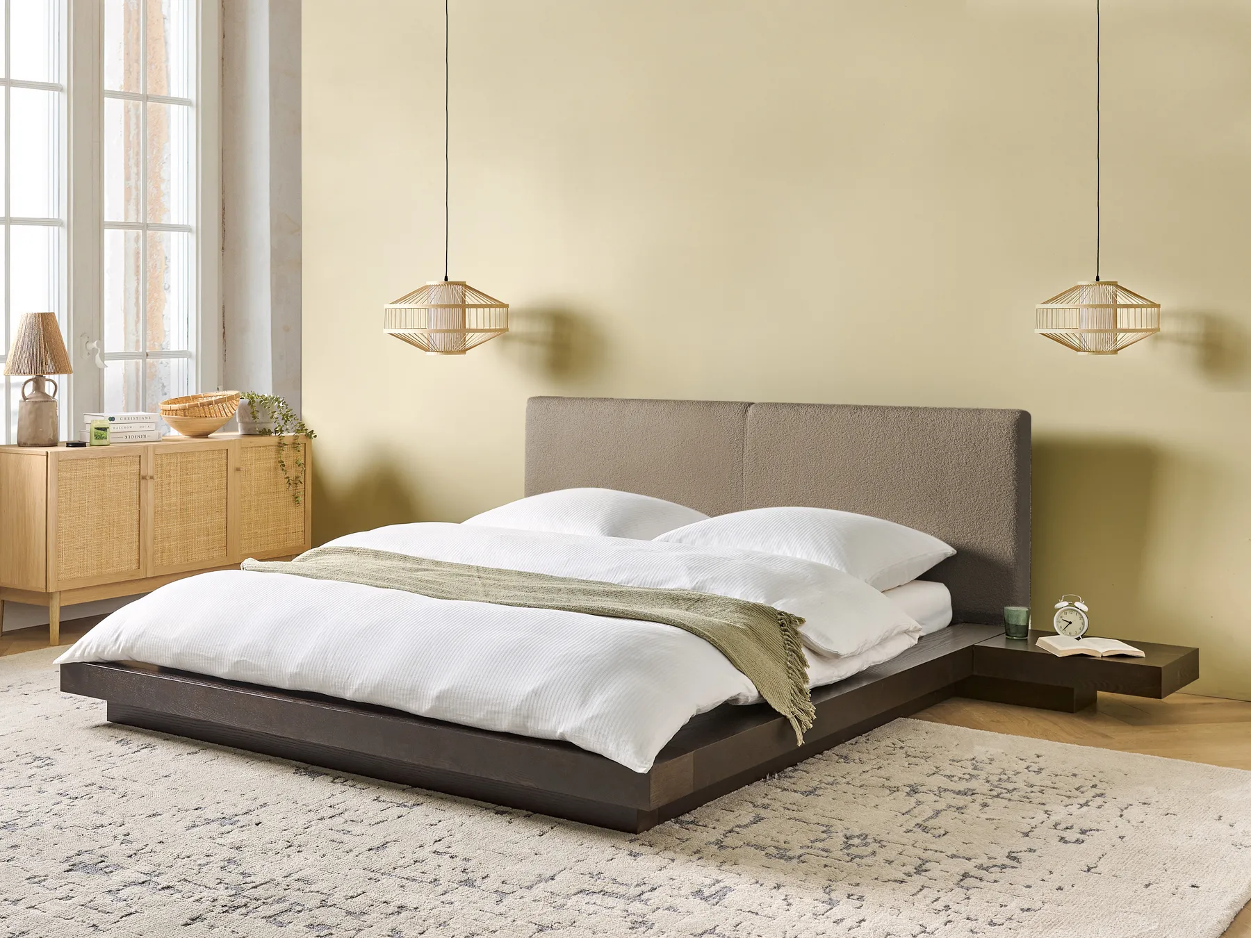 Wasserbett Bouclé ZEN 160 x 200 cm Dunkle Esche_1080143